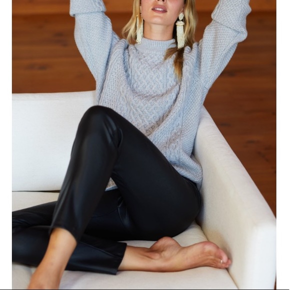 Emerson Fry Vegan Leather Leggings- Black - Picture 3 of 6